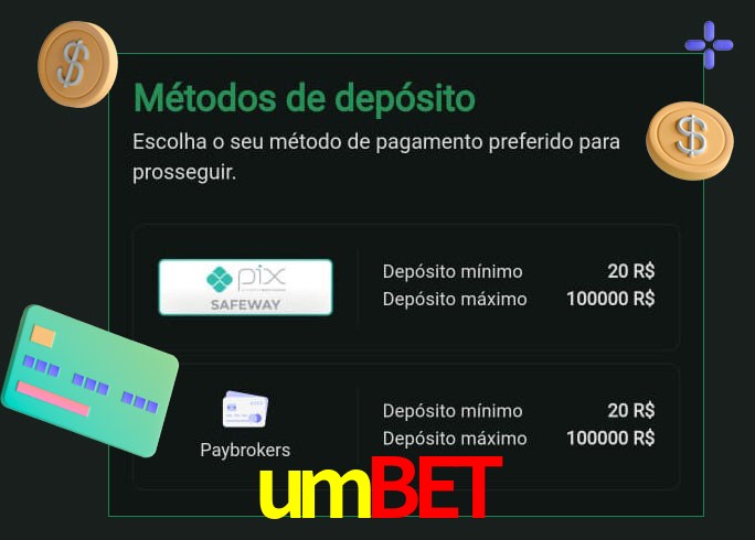 O cassino umbet oferece uma grande variedade de métodos de pagamento